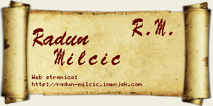 Radun Milčić vizit kartica